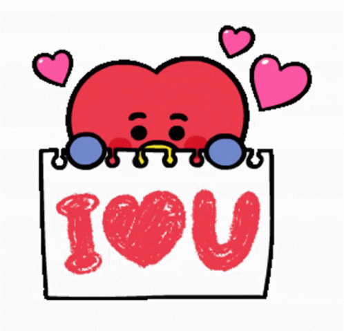 Bt21 Tata Proclaiming Love On A Sign GIF