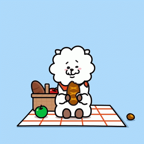 Bt21 Rj Enjoying Picnic Time GIF