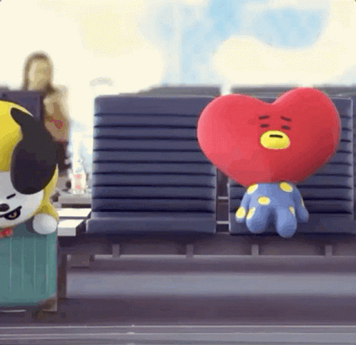 BT21 Chimmy And Tata Bench Time Together GIF