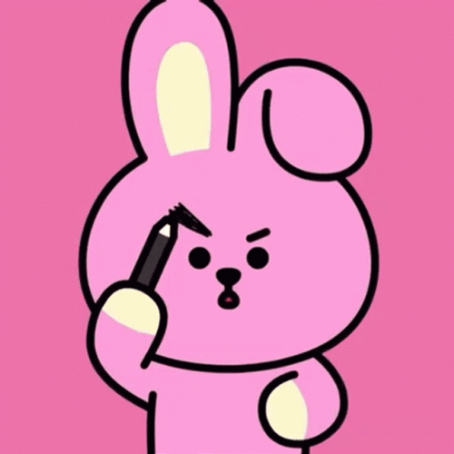 BT21 Cooky Doing Make Up With Shooky GIF