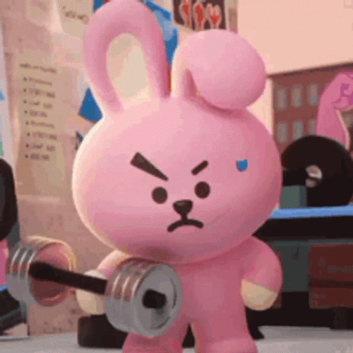 BT21 Cooky Doing Workout GIF