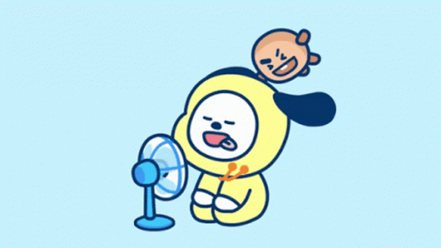 BT21 Enjoying A Cool Breeze Together GIF