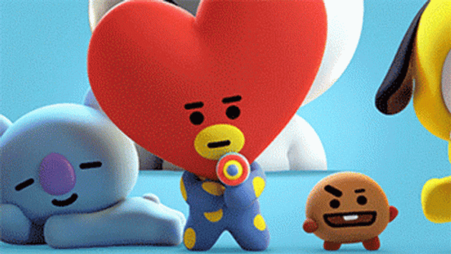 BT21 Friends In One Frame GIF