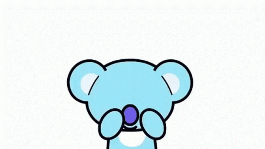 BT21 Koya Peeking Through Hands Playfully GIF