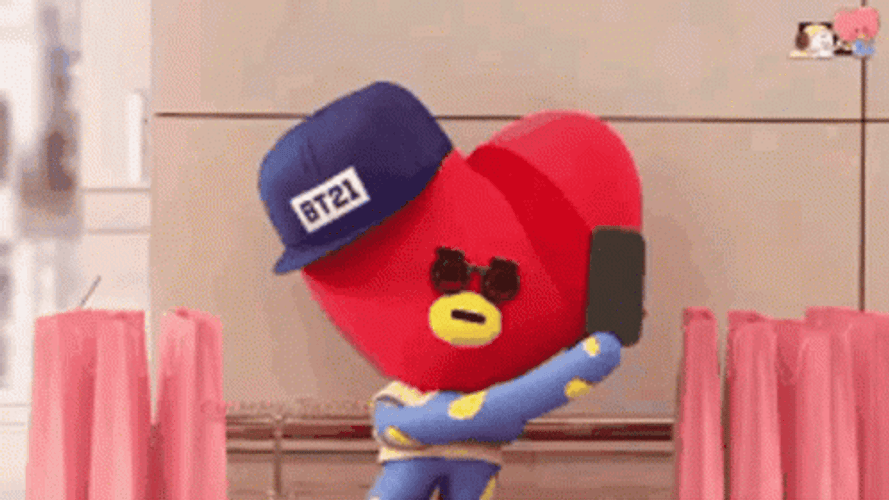 BT21 Mang And Tata Cheering GIF