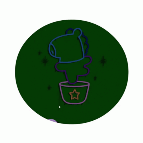 BT21 Mang Starry Night Silhouette GIF