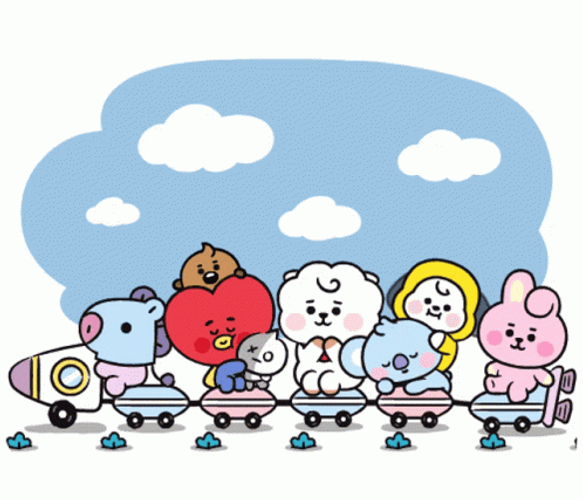 BT21 Train Ride Under Blue Skies GIF