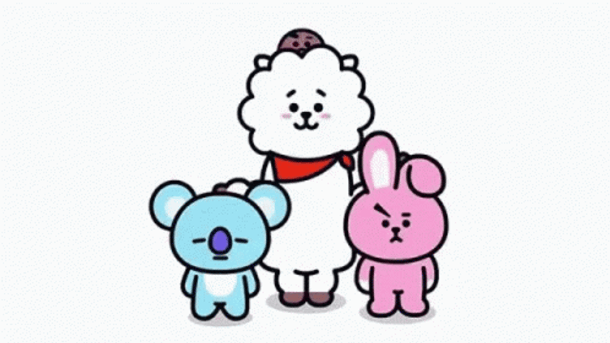 BT21 Trio Thank You Heartfelt Gesture GIF