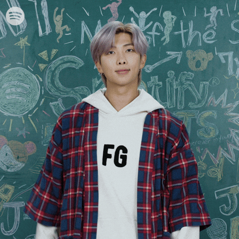 Bts Rm 7 Hand Sign Spotify GIF