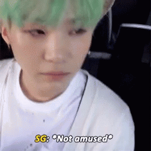 BTS Suga Not Amused GIF