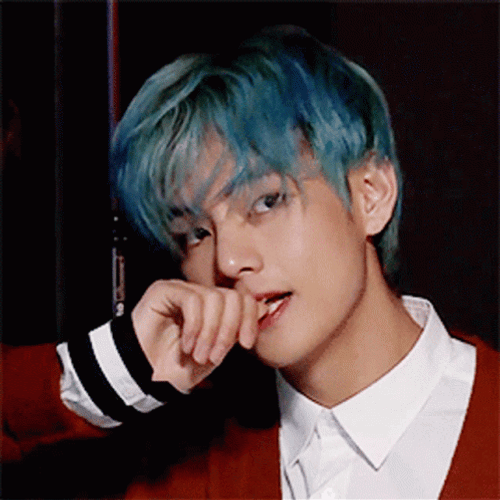 BTS Taehyung Nail Biter GIF