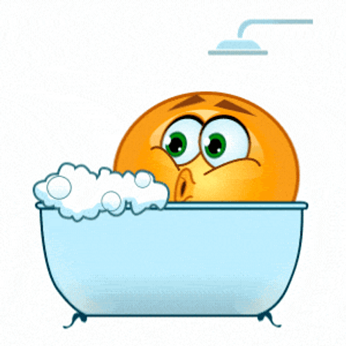 Bubble Bath Kiss Emoji Clipart GIF