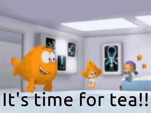 Bubble Guppies Says It 'S Time For Tea In A Hospital Room GIF