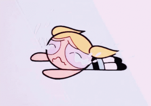 Bubbles From Powerpuff Girls Crying on Ground