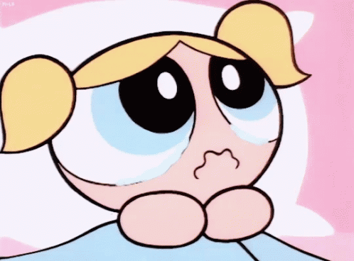 Bubbles from Powerpuff Girls Crying With Tears