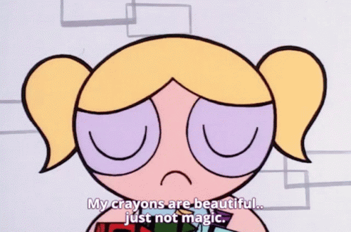 Bubbles From Powerpuff Girls Says Crayons Are Beautiful But Not Magic