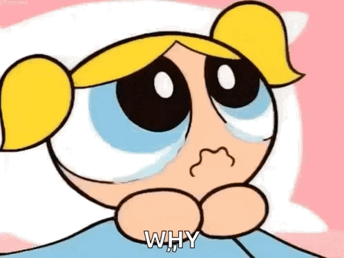 Bubbles From The Powerpuff Girls Is Laying In Bed Crying And Asking Why . GIF