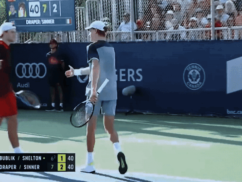 Bublik Vs Shelton Tennis Match Score 40-2 GIF