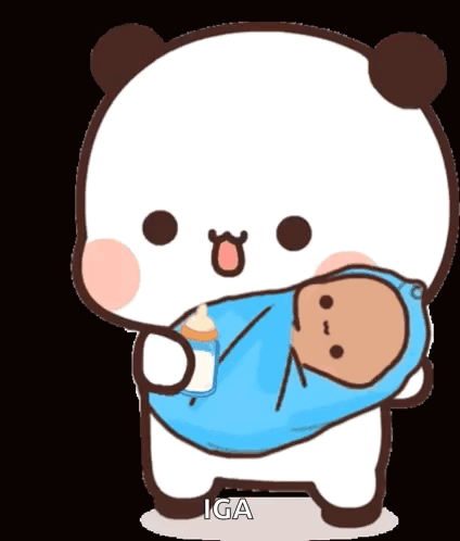 Bubu Holding Baby Dudu GIF