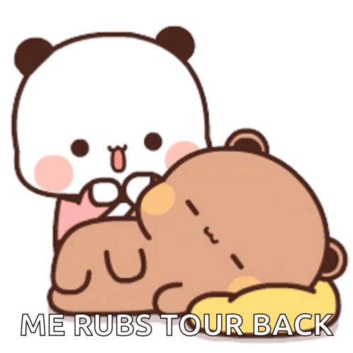 Bubu Rubs Back Of Dudu GIF