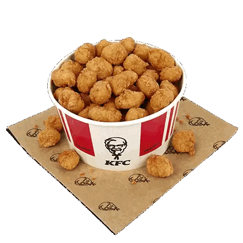 Bucket of Chicken Nuggets with KFC Paper