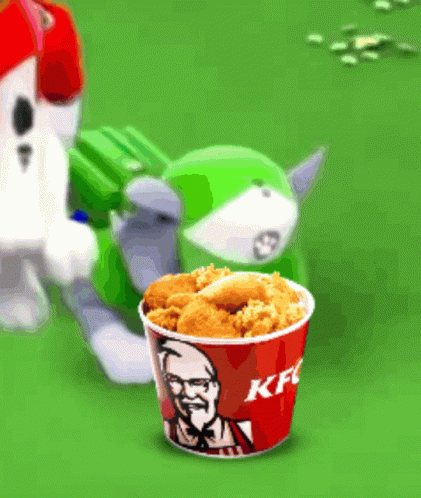 Bucket Of Fried Chicken With KFC Logo GIF