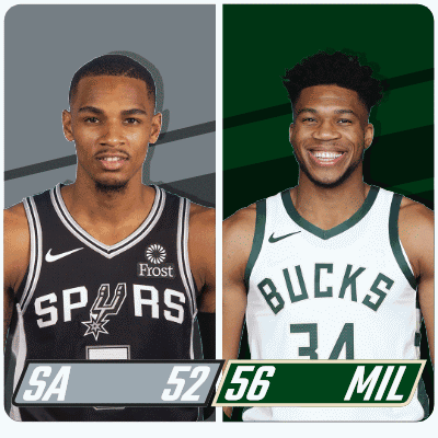 Bucks and Spurs Basketball Players Standing Together