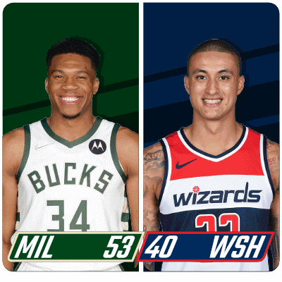 Bucks and Wizards Basketball Players Standing Together
