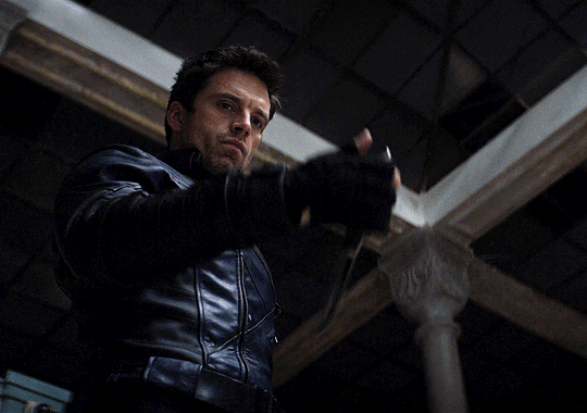 Bucky Attacking With A Blade GIF