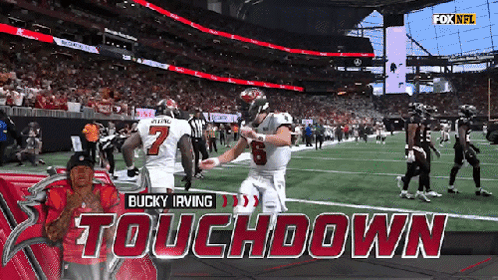 Bucky Irving Touchdown Advertisement With Football Game GIF