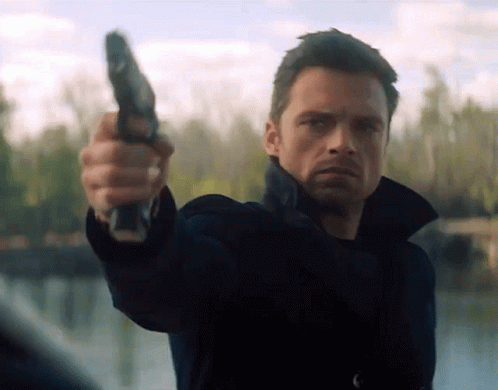Bucky Pointing His Pistol GIF