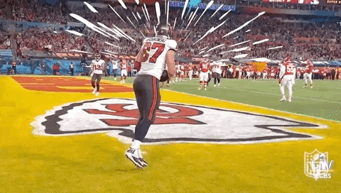 Bucs Rob Gronkowski Pounded Ball With Animation GIF