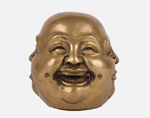 Buddha Head With Different Facial Expressions GIF