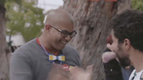 Buddy Chest Bump GIF