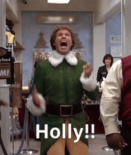 Buddy The Elf Shouting Holly GIF