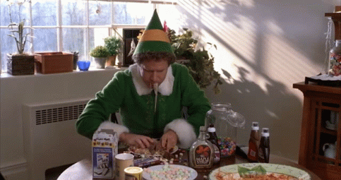 Buddy The Elf Overeating GIF