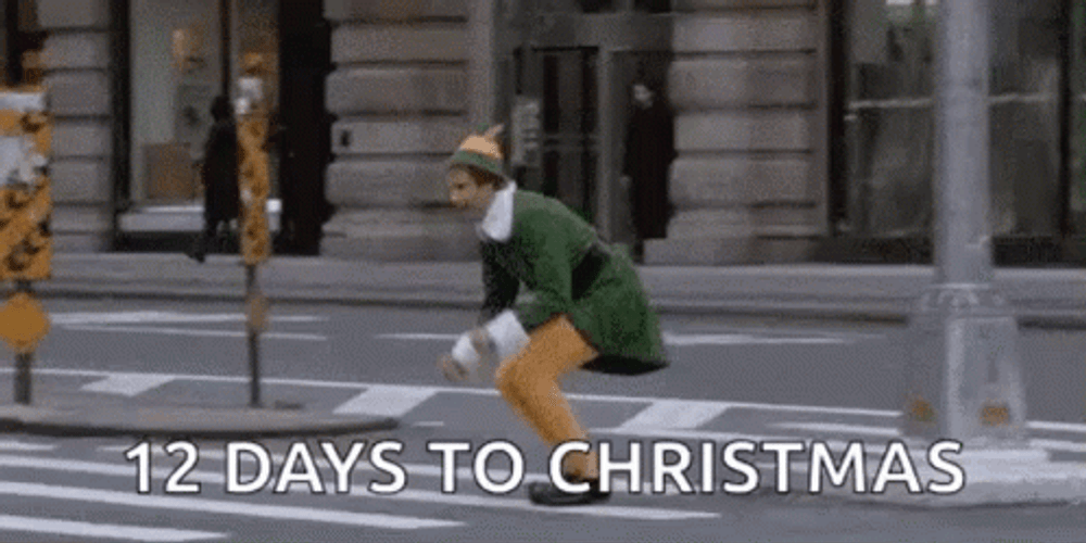 Buddy The Elf Jumping 12 Days To Christmas GIF
