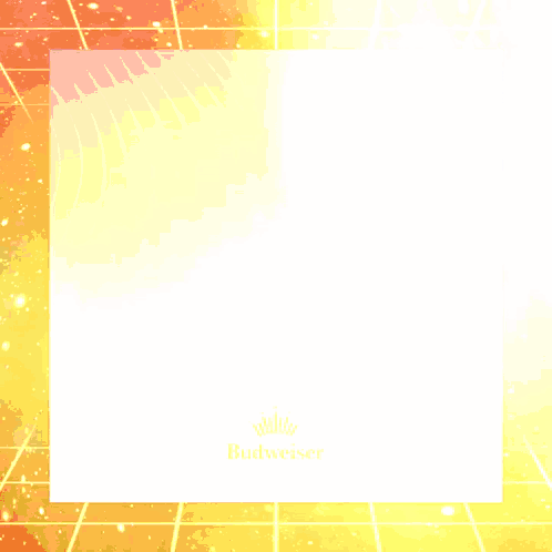 Budweiser Advertisement with Rainbow Background