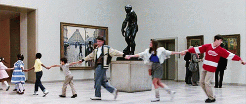 Bueller Movie Museum Holding Hands Scene GIF