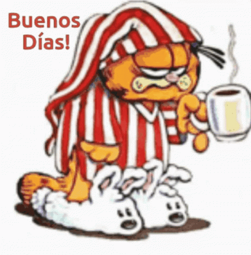 Buen Dia Garfield Graphic Art GIF