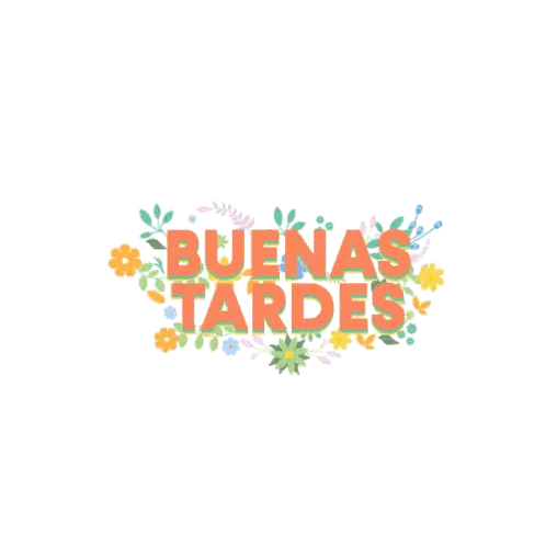 Buena Tardes Logo with Flowers and Bird