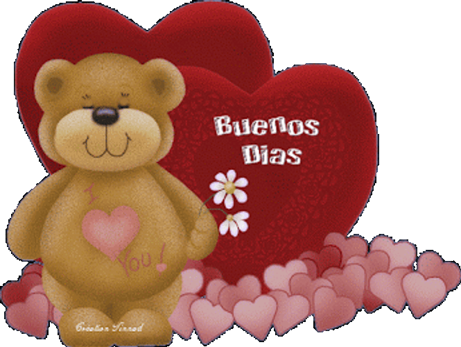  Buenos Dias Amor Cute Animated Bear Blinking Eyes GIF