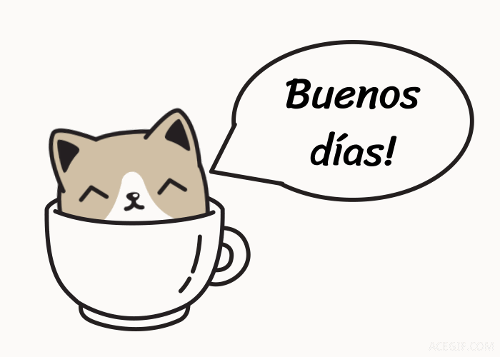 Buenos Dias Animated Cat GIF.