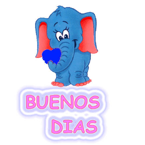 Buenos Dias Animated Elephant GIF.