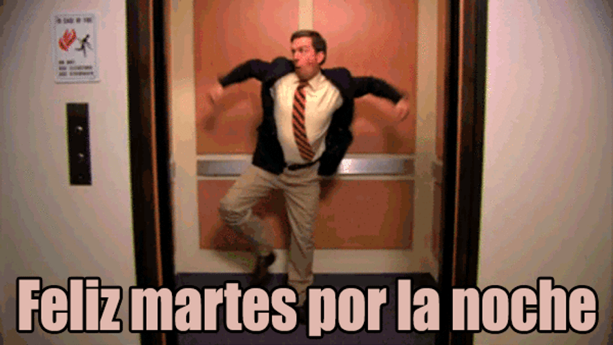 Buenos Dias Feliz Martes Elevator Guy Dance GIF
