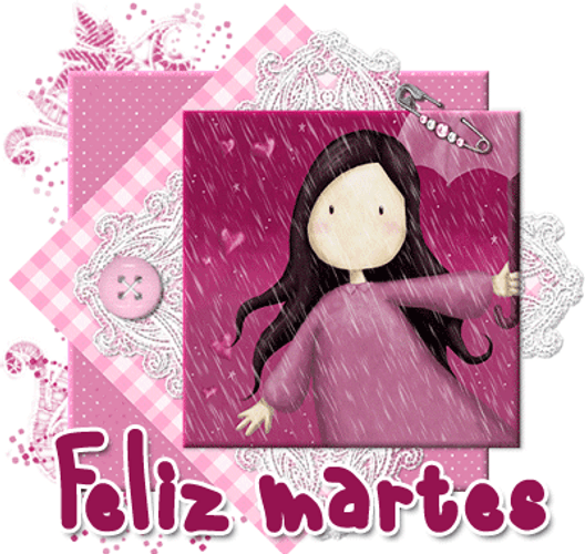 Buenos Dias Feliz Martes Purple Girl Cartoon GIF