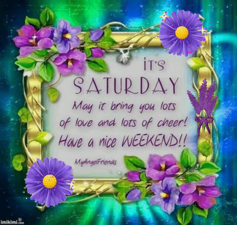 Buenos Dias Feliz Sabado Purple Flowers GIF