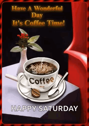 Buenos Dias Feliz Sabado Swirling Coffee GIF