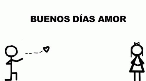 Buenos Dias Mi Amor Illustrated Couple GIF