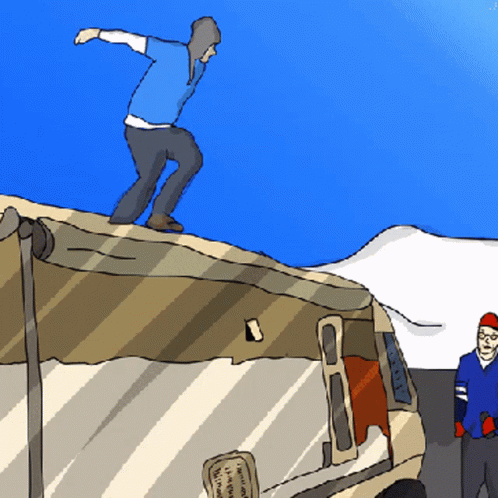 Buffalo Bills Cartoon Jumping On Table GIF